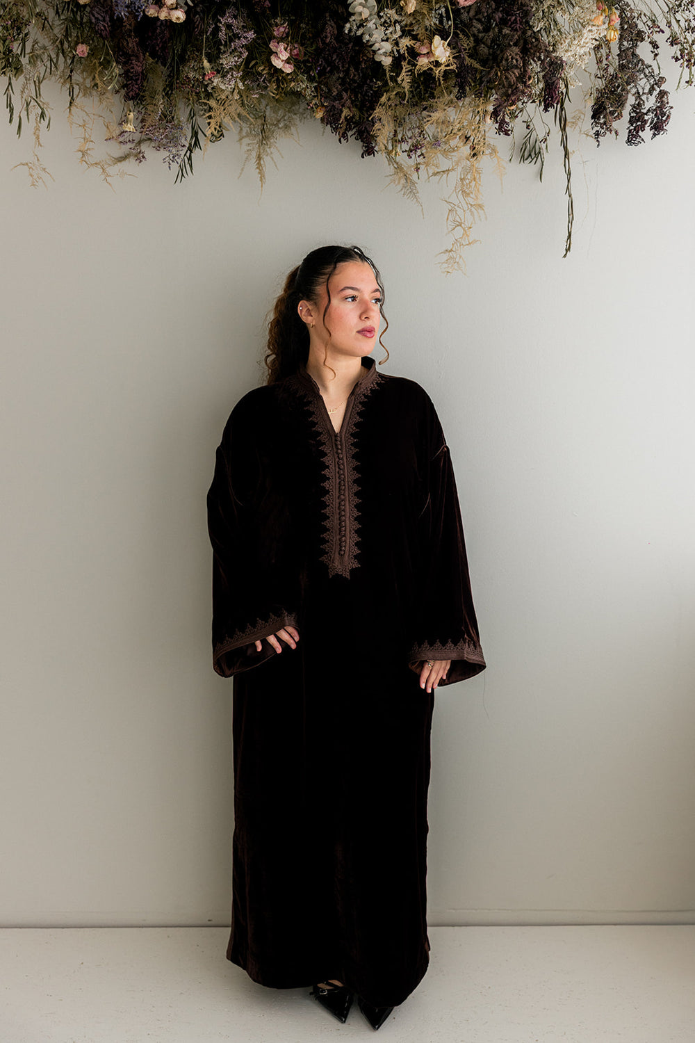 Velours Kaftan Bruin