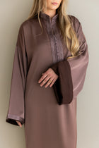Satijnen Kaftan Bruin/Mauve