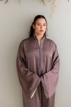 Satijnen Kaftan Bruin/Mauve x Botergeel