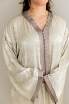 Satijnen Kaftan Beige Jacquard