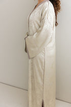 Satijnen Kaftan Beige Jacquard