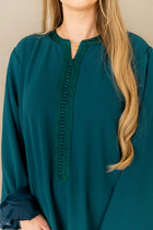 Katoenen Kaftan Petrol Blauw
