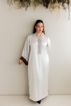 Gestructureerde Kaftan Lichtgrijs