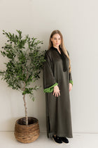 Gestructureerde Kaftan Olijfgroen