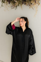 Satijnen Kaftan Zwart