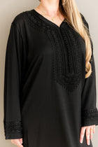Geborduurde Kaftan Zwart
