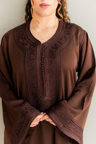 Geborduurde Kaftan Bruin
