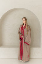 Tweedelige Abaya/Kimono Taupe