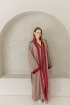 Tweedelige Abaya/Kimono Taupe