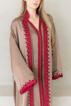 Tweedelige Abaya/Kimono Taupe