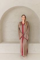Tweedelige Abaya/Kimono Taupe