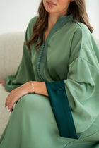 Satijnen Kaftan Pistachegroen