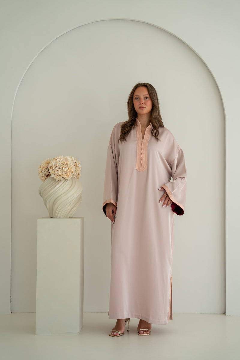 Satijnen Kaftan Roze
