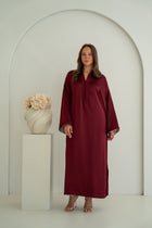 Satijnen Kaftan Bordeauxrood
