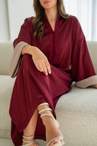 Satijnen Kaftan Bordeauxrood