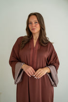 Gestructureerde Satijnen Kaftan Cinnamon