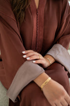 Gestructureerde Satijnen Kaftan Cinnamon