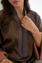 Gestructureerde Kaftan Mokka-Bruin