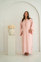 Tweedelige crêpe Djelleba Roze