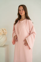 Tweedelige crêpe Djelleba Roze